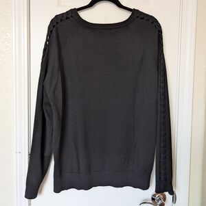 LETY & ME Sonia Braided Sleeve Sweater